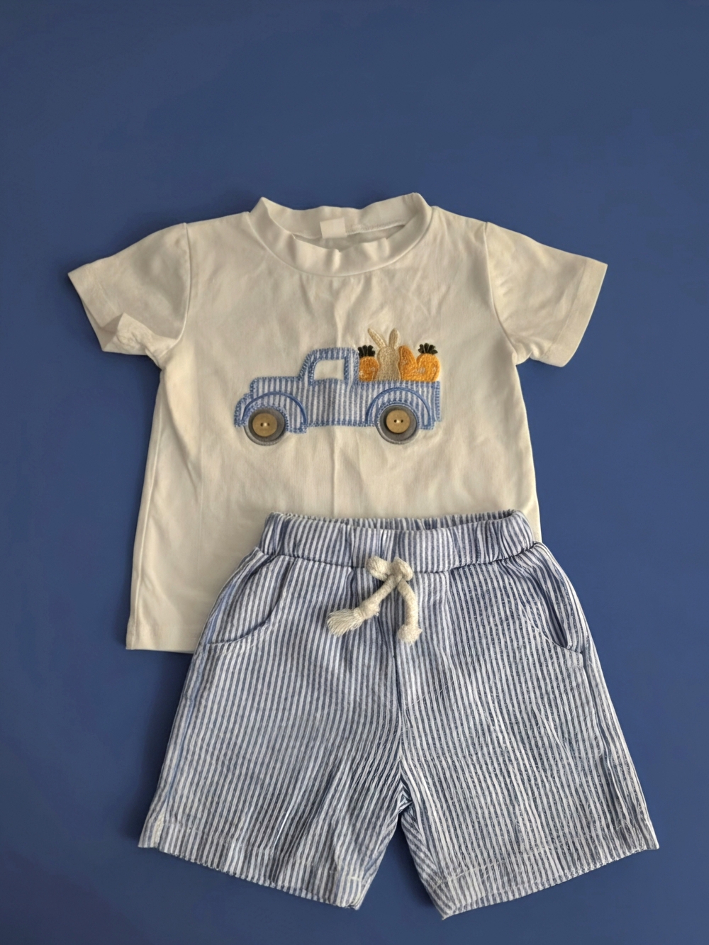 Blue Truck, Carrots And Bunny 2 Piece Set Size 12-18 Months
